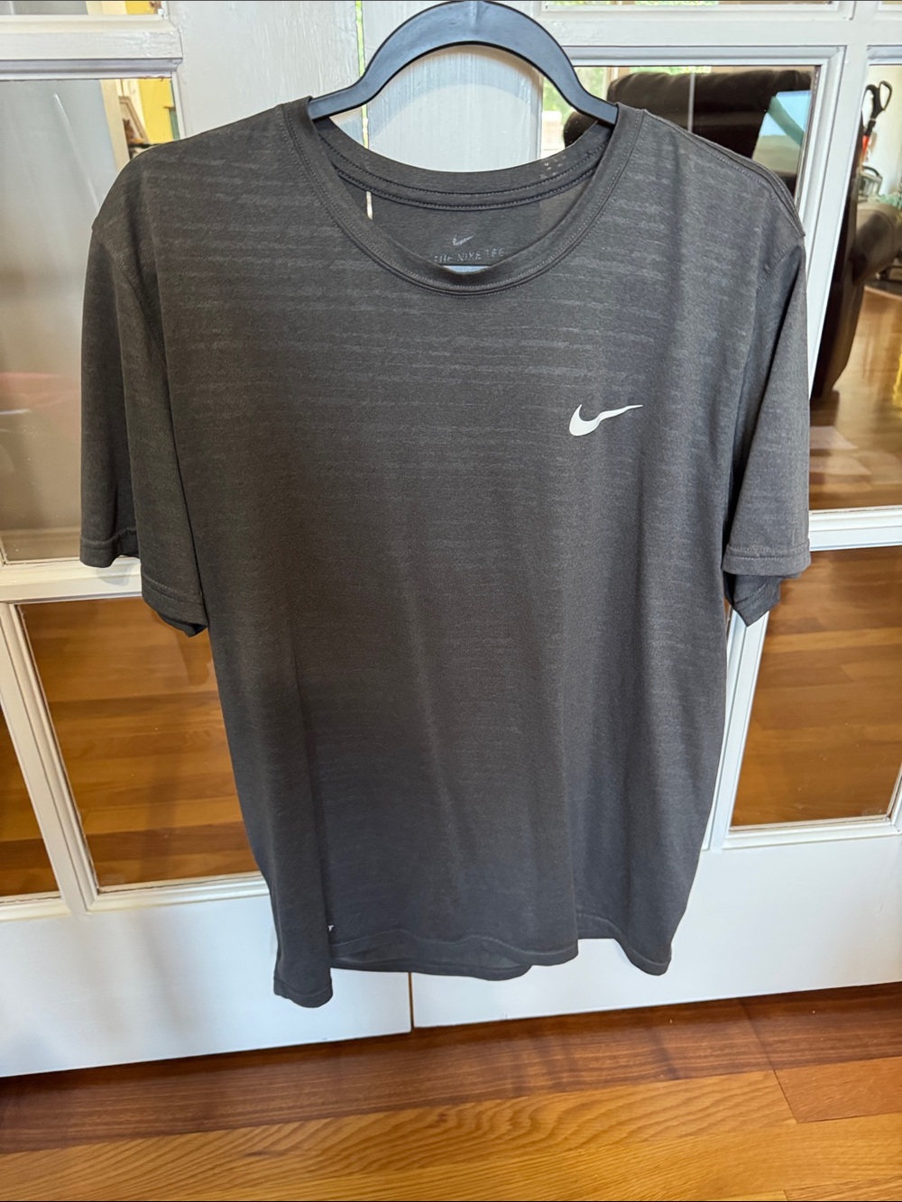 Nike Men's Gray Short Sleeve Dri-FIT Tee with White Swoosh and UA long sleeve